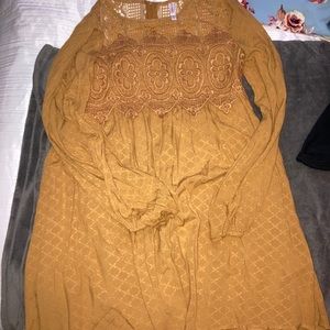 Mustard dress-super cute for fall!